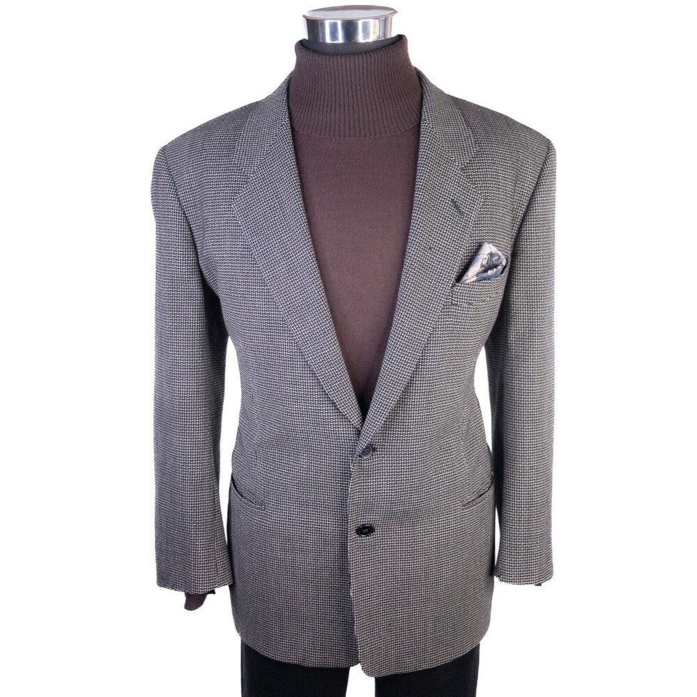 MANI Vintage Sport Coat Jacket Blazer Men Size 42R Textured Two Button WOOL - Picture 2 of 16